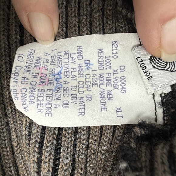 Vintage Tundra Canada Men's XL Tall Wool Zip Cardigan Soft, Oversized, Pockets - Picture 5 of 11